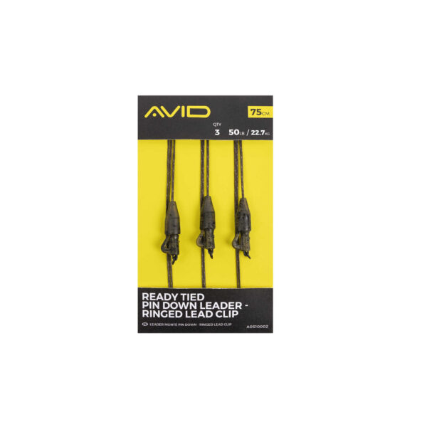AVID CARP READY TIED PIN DOWN LEADER - RINGED LEAD CLIP