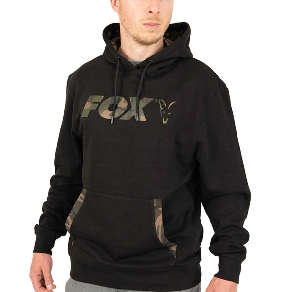 FOX LW BLACK/CAMO PRINT PULLOVER HOODY S