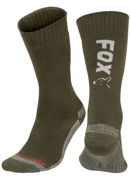 FOX COLLECTION SOCKS GREEN/SILVER THERMOLITE LONG SOCK 10-13 (44-47)