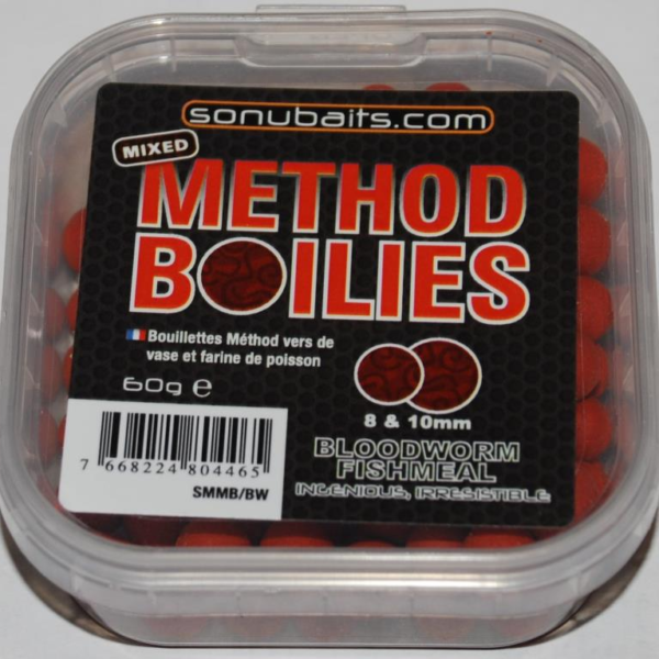 Sonubaits Method Boilies Bloodworm Fishmeal 8/10mm