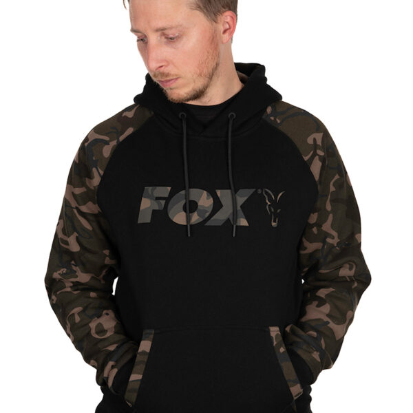 FOX BLACK/CAMO RAGLAN HOODY M