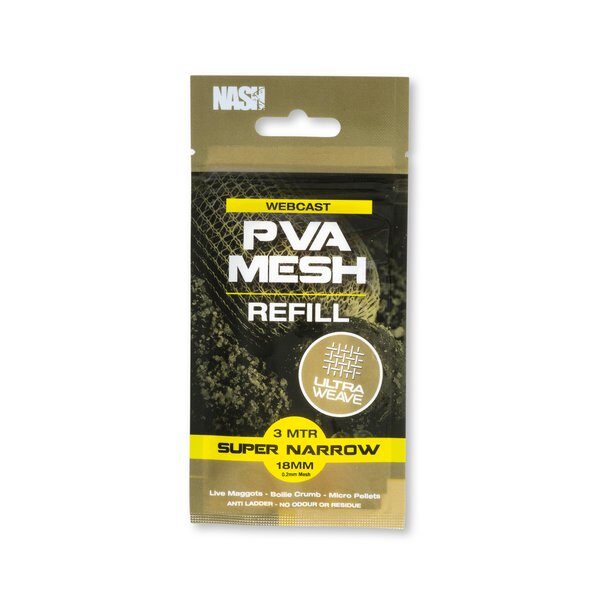 NASH WEBCAST ULTRA WEAVE PVA REFILLS SUPER NARROW (18MM X 3MT)