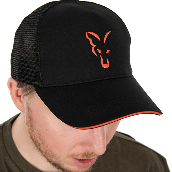 FOX COLLECTION TRUCKER CAP BLACK & ORANGE