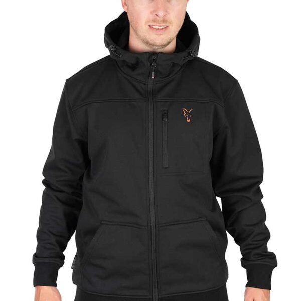 FOX COLLECTION SOFT SHELL JACKET BLACK & ORANGE M