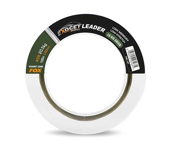 FOX EXOCET PRO LEADER 45LB(20.5KG) 0.60MM 100MT