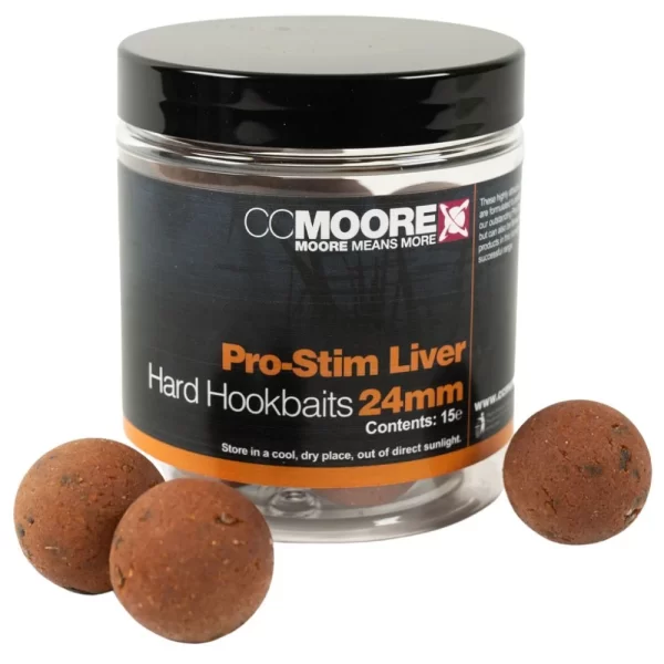 CCMOORE PRO-STIM LIVER HARD HOOKBAITS 24MM