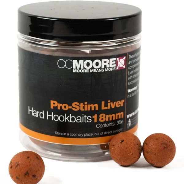 CCMOORE PRO-STIM LIVER HARD HOOKBAITS 18MM