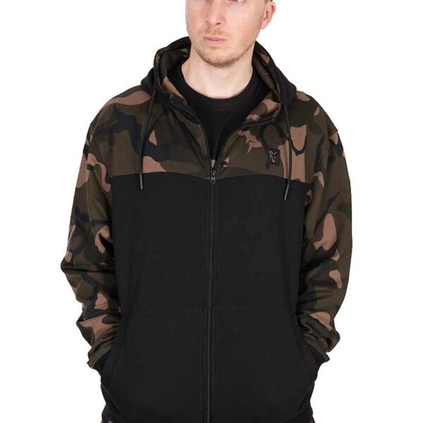 FOX LW BLACK/CAMO SPLIT ZIP HOODY XXXL