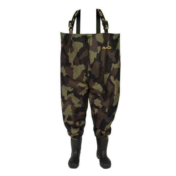 AVID CARP DISTORSION CAMO CHEST WADERS 46