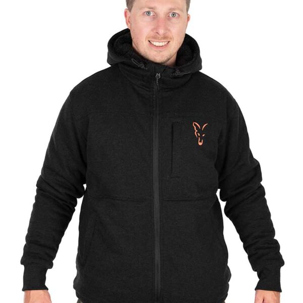 FOX COLLECTION SHERPA JACKET BLACK & ORANGE XXL