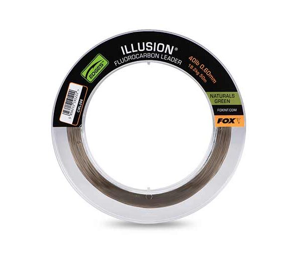FOX ILLUSION FLUOROCARBON LEADER 40LB (0.60MM) NATURAL GREEN 50MT