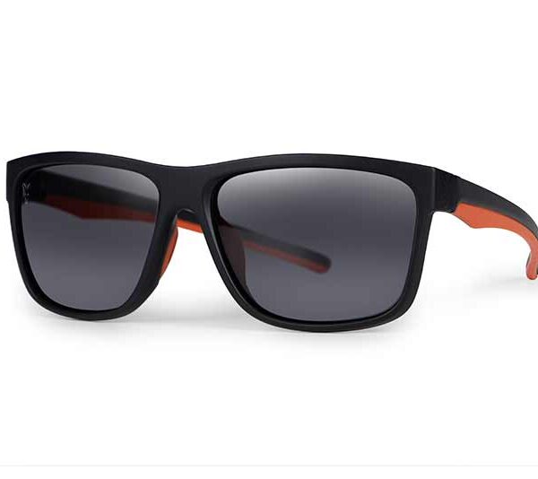 FOX COLLECTION BLACK & ORANGE SHADES-BROWN LENS